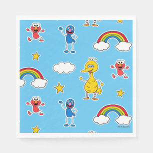 Sesame Pals Rainbow Doodley Pattern Napkin