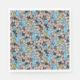 Sesame Sesame   Cookie Monster Doodle Pattern Napkin