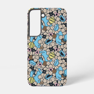 Sesame Sesame   Cookie Monster Doodle Pattern Samsung Galaxy Case
