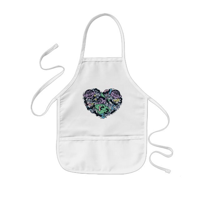 Sesame Sesame | Count von Count Doodle Heart Kids Apron (Front)