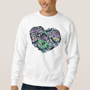 Sesame Sesame Count von Count Doodle Heart Sweatshirt