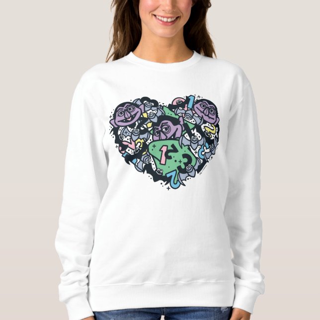 Sesame Sesame | Count von Count Doodle Heart Sweatshirt (Front)
