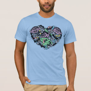 Sesame Sesame Count von Count Doodle Heart T-Shirt