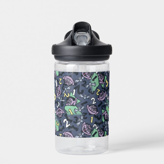 Sesame Sesame | Count von Count Doodle Pattern Water Bottle (Front)