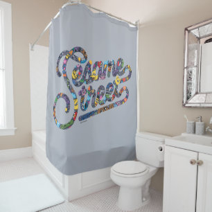 Sesame Sesame   Doodle Logo Shower Curtain