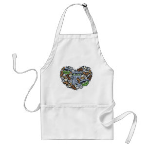 Sesame Sesame Oscar the Grouch Doodle Heart Standard Apron
