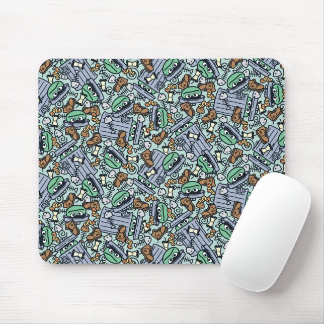 Sesame Sesame | Oscar the Grouch Pattern Mouse Pad (With Mouse)