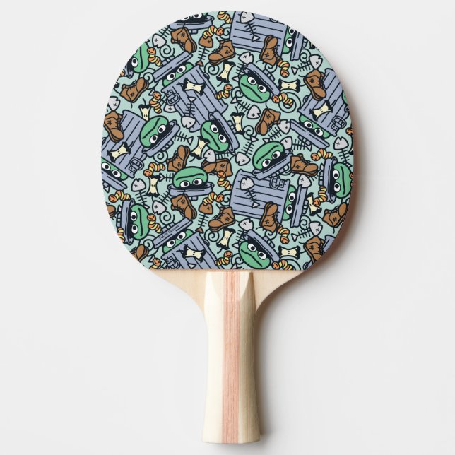Sesame Sesame | Oscar the Grouch Pattern Ping Pong Paddle (Front)
