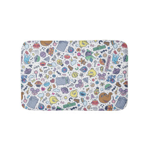 Sesame Sesame   Sesame Pals Doodle Pattern Bath Mat