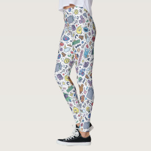 Sesame Sesame   Sesame Pals Doodle Pattern Leggings