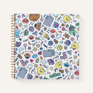 Sesame Sesame Sesame Pals Doodle Pattern Notebook