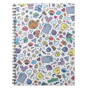 Sesame Sesame Sesame Pals Doodle Pattern Notebook