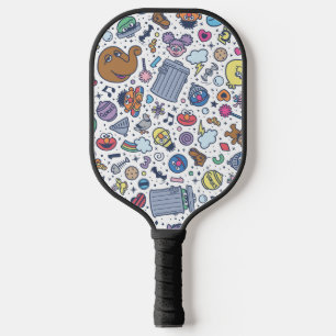Sesame Sesame   Sesame Pals Doodle Pattern Pickleball Paddle