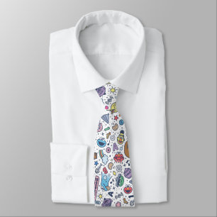 Sesame Sesame   Sesame Pals Doodle Pattern Tie
