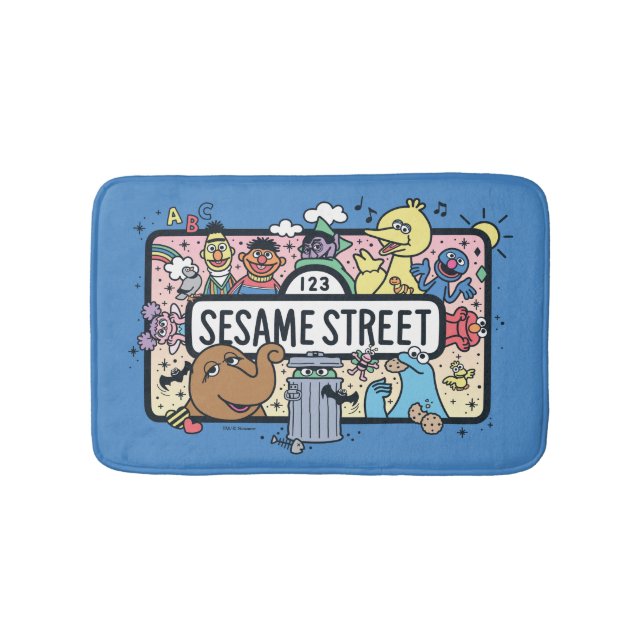 Sesame Sesame | Sesame Pals Doodle Sign Bath Mat (Front)