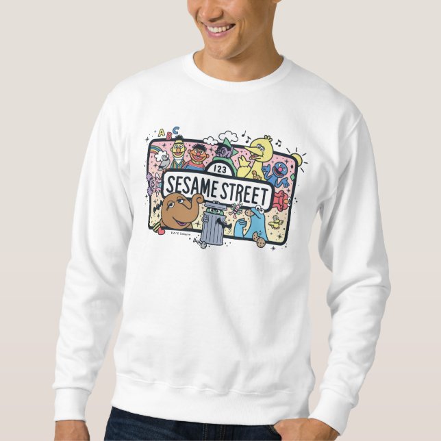 Sesame Sesame | Sesame Pals Doodle Sign Sweatshirt (Front)