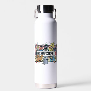 Sesame Sesame   Sesame Pals Doodle Sign Water Bottle