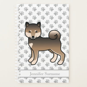 Sesame Shiba Inu Cute Dog And Paws & Text Planner