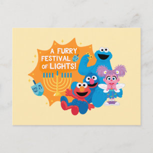 Sesame Street   A Furry Festival of Lights! Postcard