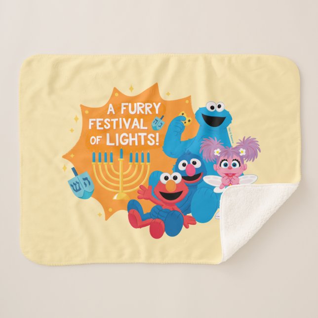 Sesame Street | A Furry Festival of Lights! Sherpa Blanket (Front (Horizontal))