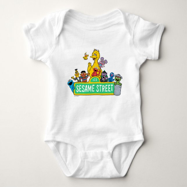 Sesame Street | All Around the Sesame Street Sign Baby Bodysuit (Front)