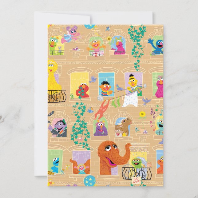 Sesame Street Apartment Windows Pattern Card (Front)