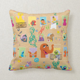 Sesame Street Apartment Windows Pattern Cushion