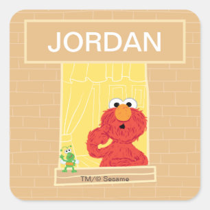 Sesame Street Apartment Windows Pattern Square Sticker