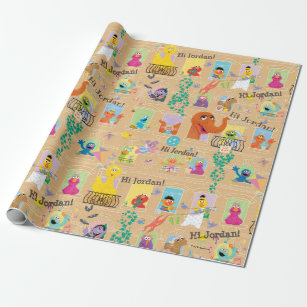 Sesame Street Apartment Windows Pattern Wrapping Paper
