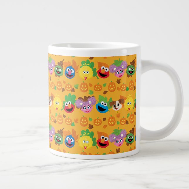 Sesame Street Autumn Leaves Pattern Large Coffee Mug (Right)