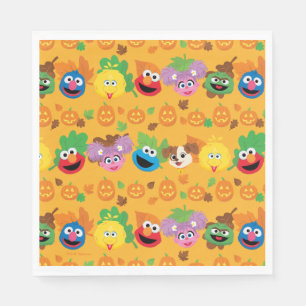 Sesame Street Autumn Leaves Pattern Napkin
