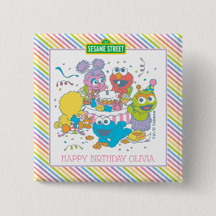 Sesame Street   Baby's First Birthday 15 Cm Square Badge
