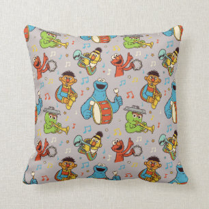 Sesame Street Band Grey Pattern Cushion