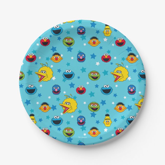 Sesame Street | Best Friends Star Pattern Paper Plate (Front)