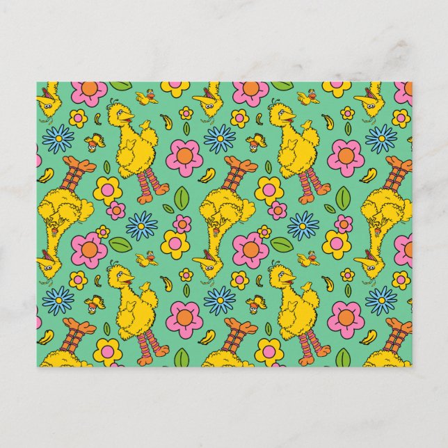 Sesame Street | Big Bird & Little Bird Pattern Postcard (Front)