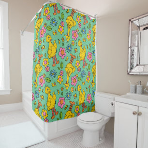 Sesame Street   Big Bird & Little Bird Pattern Shower Curtain