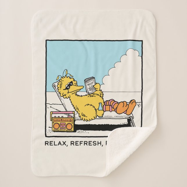 Sesame Street | Big Bird Relax Refresh Recharge Sherpa Blanket (Front)