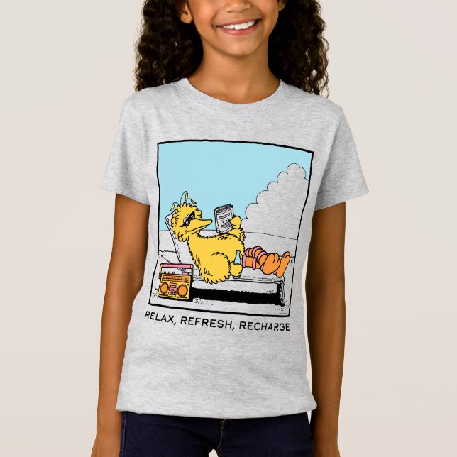 Sesame Street | Big Bird Relax Refresh Recharge T-Shirt (Front)