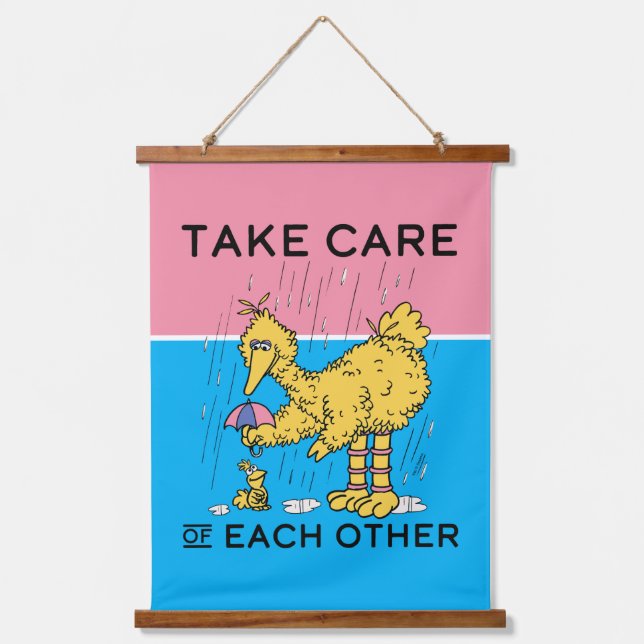 Sesame Street | Big Bird Take Care of Each Other Hanging Tapestry (Front)