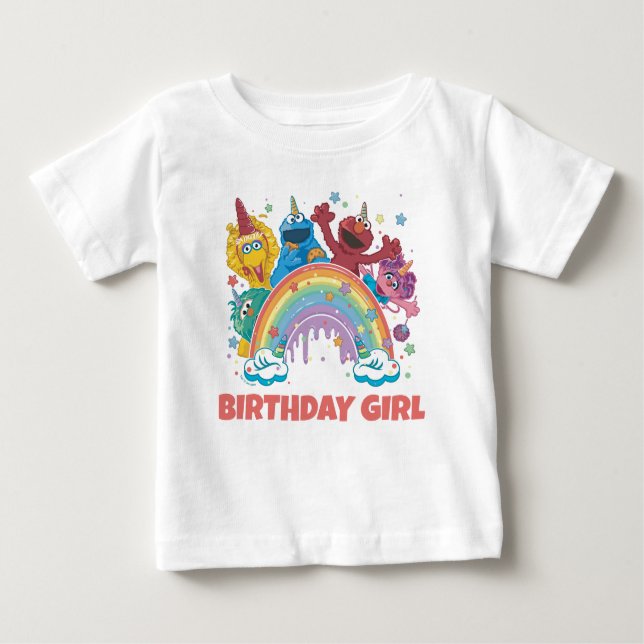 Sesame Street Birthday Girl Baby T-Shirt (Front)