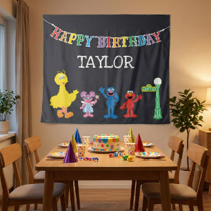 Sesame Street Chalkboard Birthday Tapestry