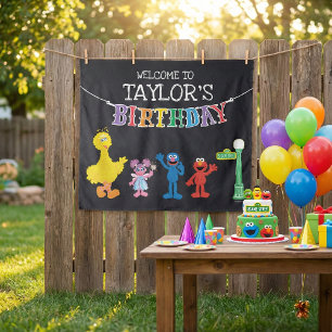 Sesame Street Chalkboard Birthday Welcome Tapestry