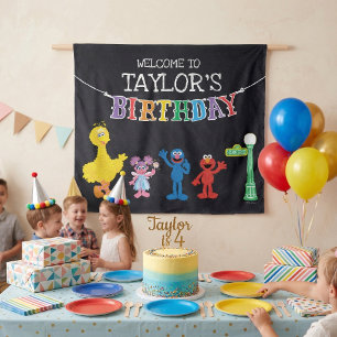 Sesame Street Chalkboard Birthday Welcome Tapestry