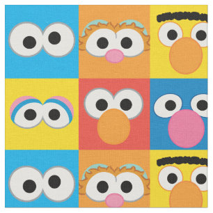 Sesame Street Character Eyes Pattern Fabric