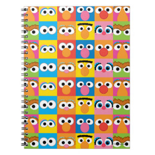 Sesame Street Character Eyes Pattern Spiral Notebook