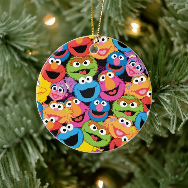 Sesame Street Character Faces Pattern Ceramic Tree Decoration (Tree)