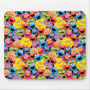 Sesame Street Character Faces Pattern Mouse Pad