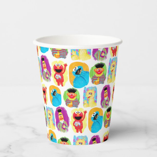 Sesame Street Character Fun & Colourful Pattern Paper Cups (Front)