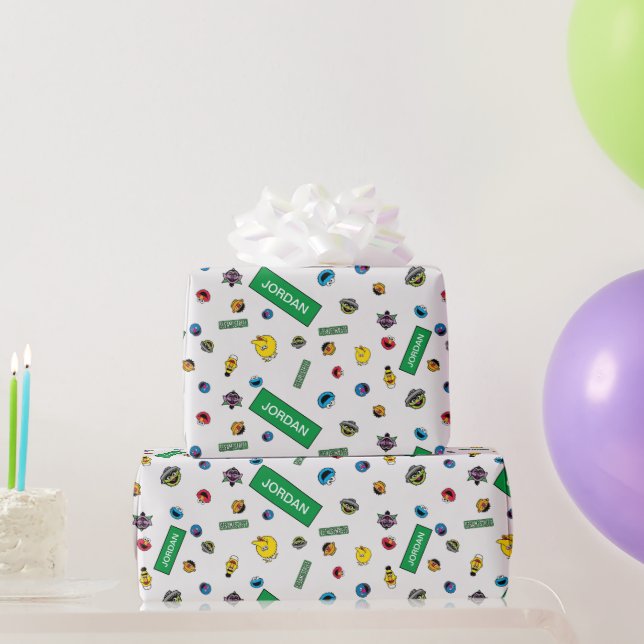 Sesame Street Character Pattern Wrapping Paper (Party Gifts)