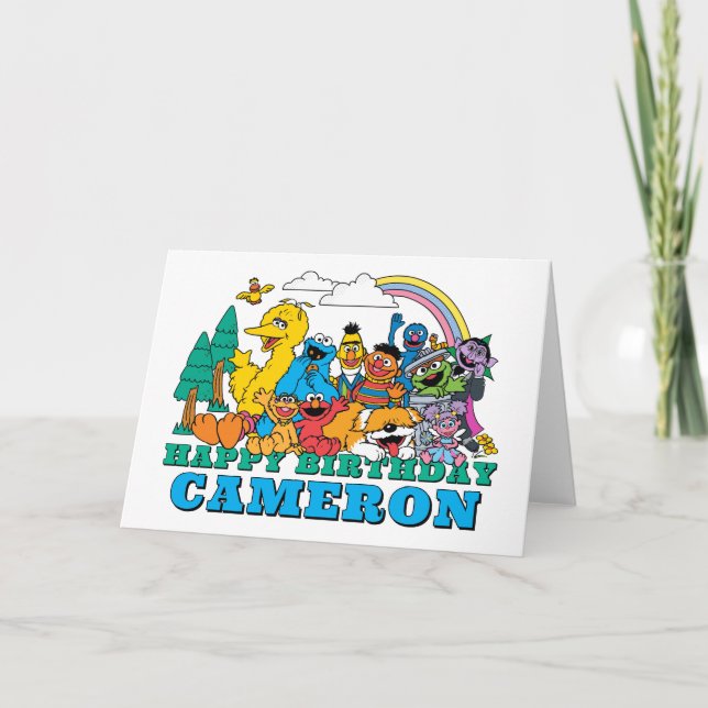 Sesame Street Characters Birthday Card (Front)